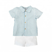 Cargar imagen en el visor de la galería, Conjunto Rayas Celeste "Aureola"