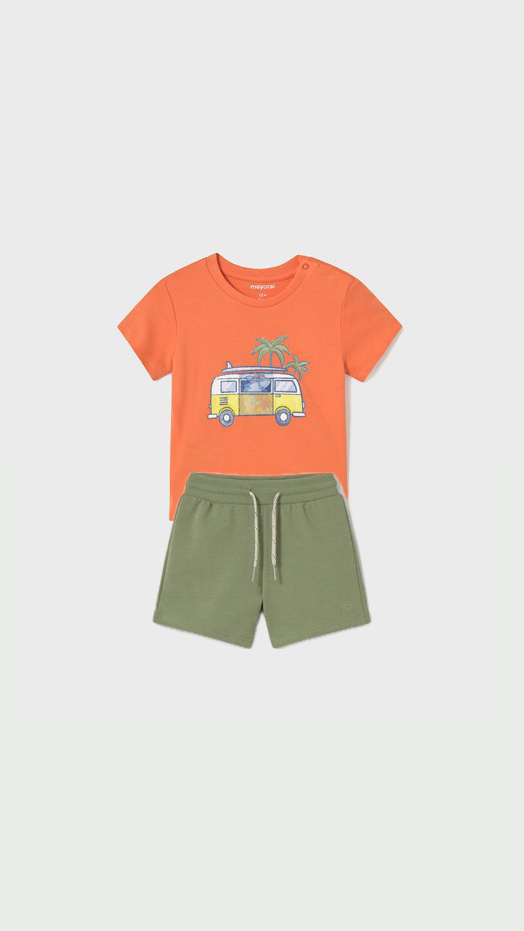 Set Camiseta y Short Casual Naranja