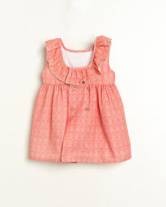 Vestido Salmon con Revuelos