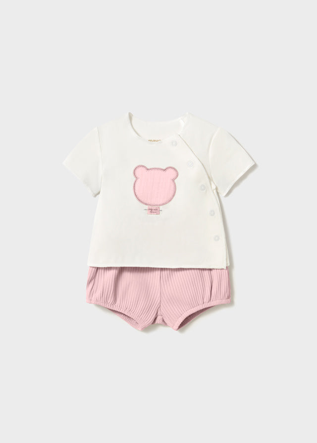 Conjunto Algodón Teddy Rosado