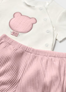 Conjunto Algodón Teddy Rosado