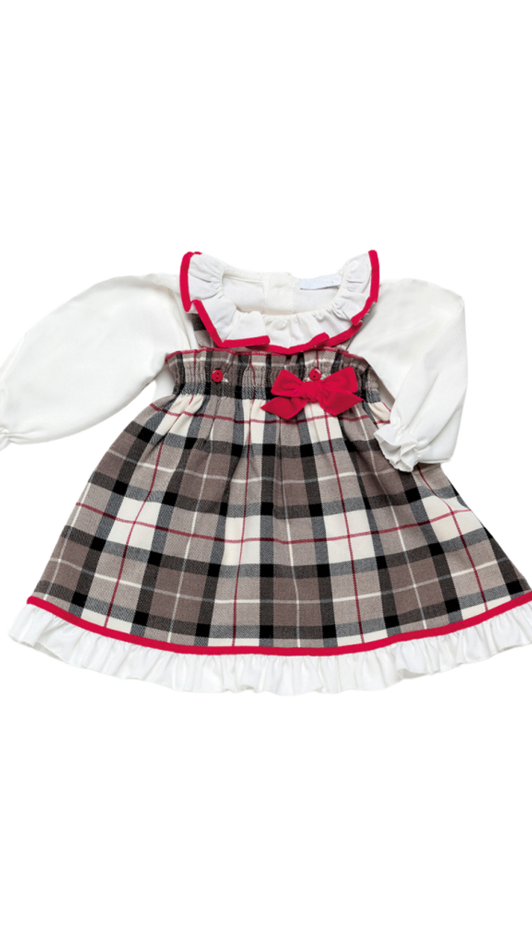 Vestido Navideño Gris y Blanco