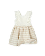 Cargar imagen en el visor de la galería, Vestido Rayas Beige con Encaje
