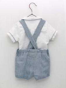 Conjunto de Overall Gris con Camisa