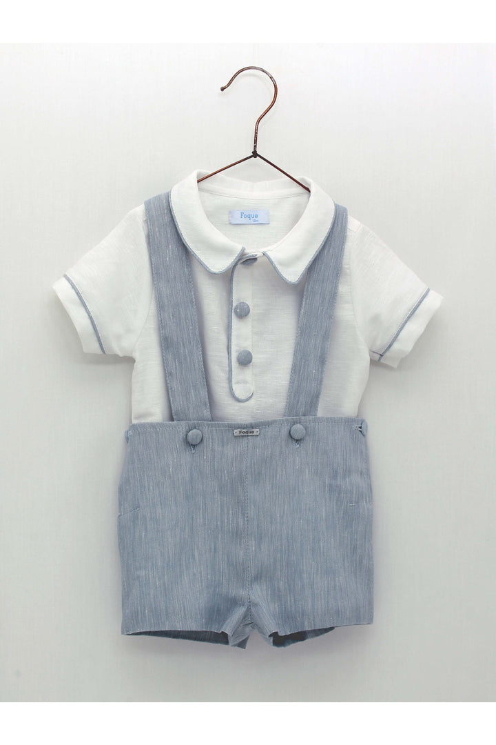 Conjunto de Overall Gris con Camisa