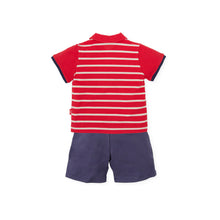 Cargar imagen en el visor de la galería, Conjunto Polo y Short Azul Marino y Rojo
