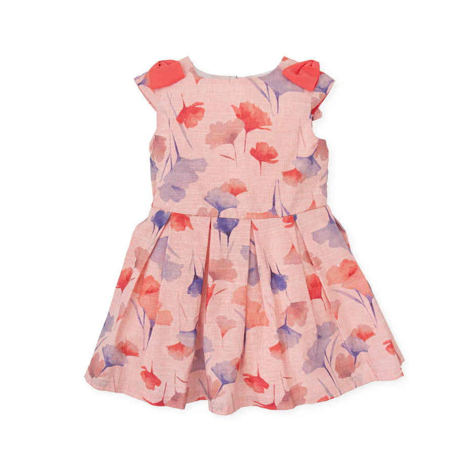 Vestido Lino Rosado con Flores