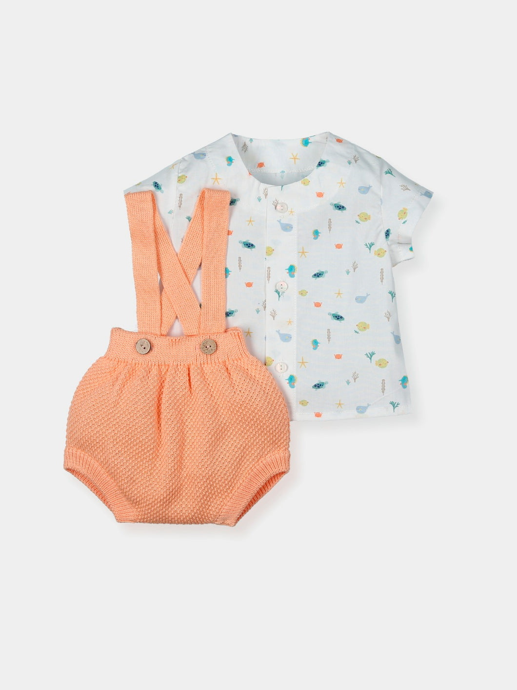 Conjunto Overall Bordado Camisa Sea