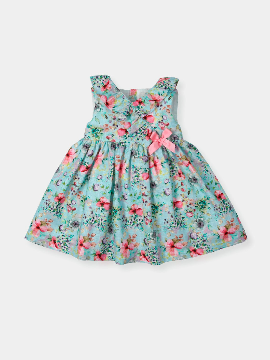 Vestido de Lino con Estampado Floral