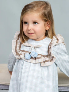 Vestido Celeste con Cafe