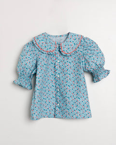 Conjunto Camisa Floral y Short Jeans Gris