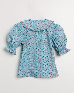 Conjunto Camisa Floral y Short Jeans Gris