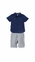 Cargar imagen en el visor de la galería, Set Camisa Azul Marino Short Rayado
