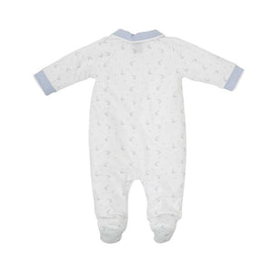 Pijama Blanca con Azul de Algodón