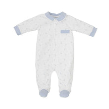Cargar imagen en el visor de la galería, Pijama Blanca con Azul de Algodón
