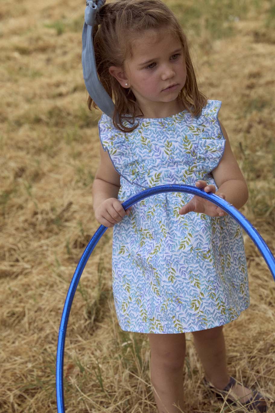 Vestido Ramas Azules con Tirantes