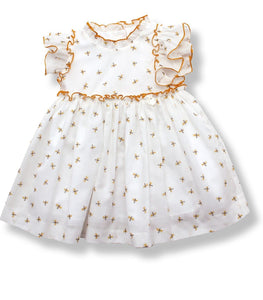 Vestido Blanco con Abejas