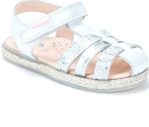 Sandalia Blanca con Plateada Metalica