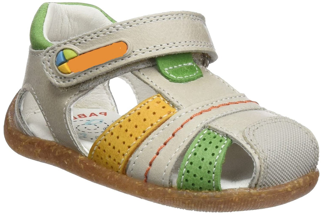 Sandalia Varon con Velcro Beige / Verde