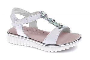 Sandalia con Apliques de Flores